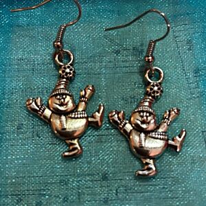 5 pairs of Charming Snowman Earrings in Silver Tone